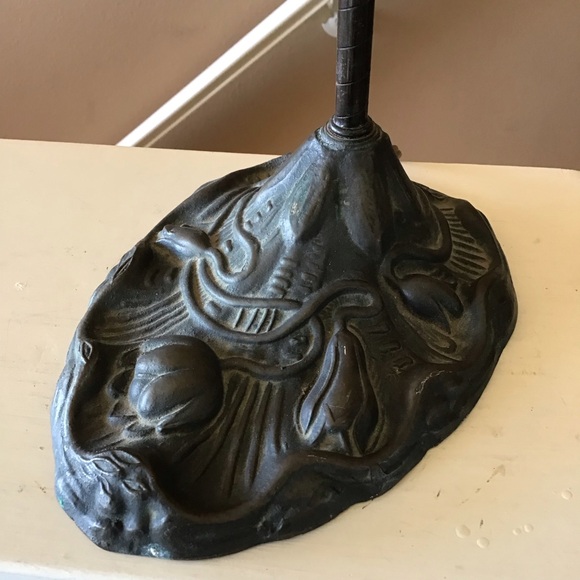 Tiffany Style Art Nouveau Stained Glass Gooseneck Desk Lamp - Picture 3 of 8